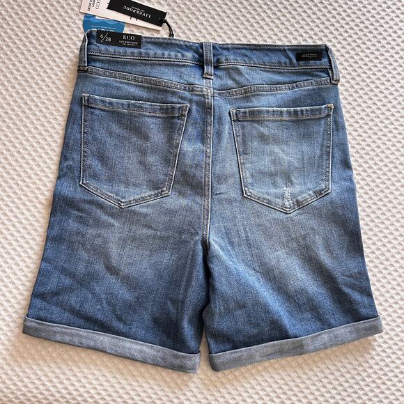 Liverpool Kristy Hi-Rise Denim Jean Shorts 28 6 NWT Distressed Walking Bermuda - Picture 5 of 8